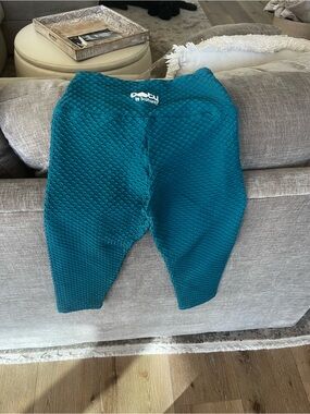 Booty by Brabants Teal Cropped Textured Leggings One Size